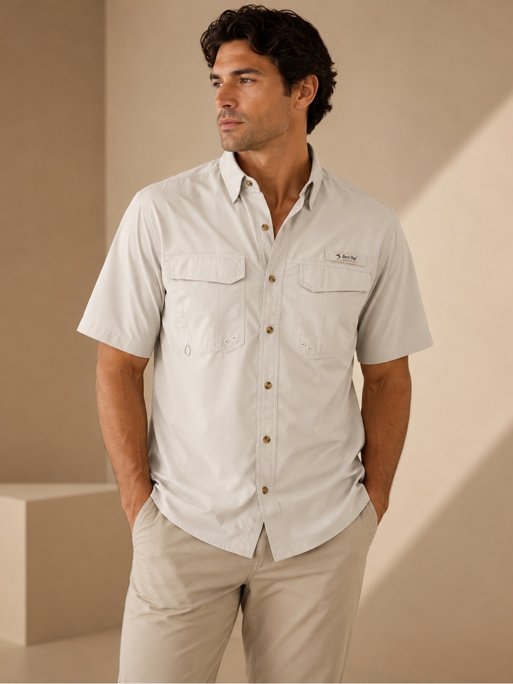 Bimini Bay Outfitters White Fishing Shirt Size Small